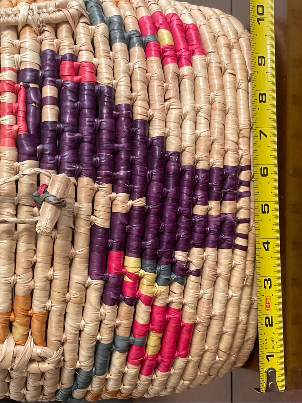 Artisan Handwoven Palm Basket Tote - Picture 9 of 13